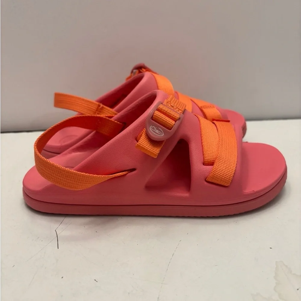 Kids Coral Pink and Orange Adjustable Sandals